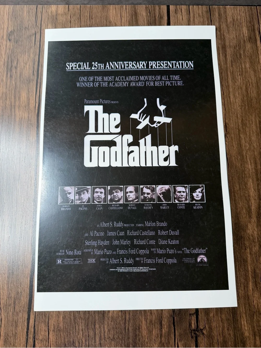 The Godfather 25th Anniversary Black Wall Art Poster 11x17”